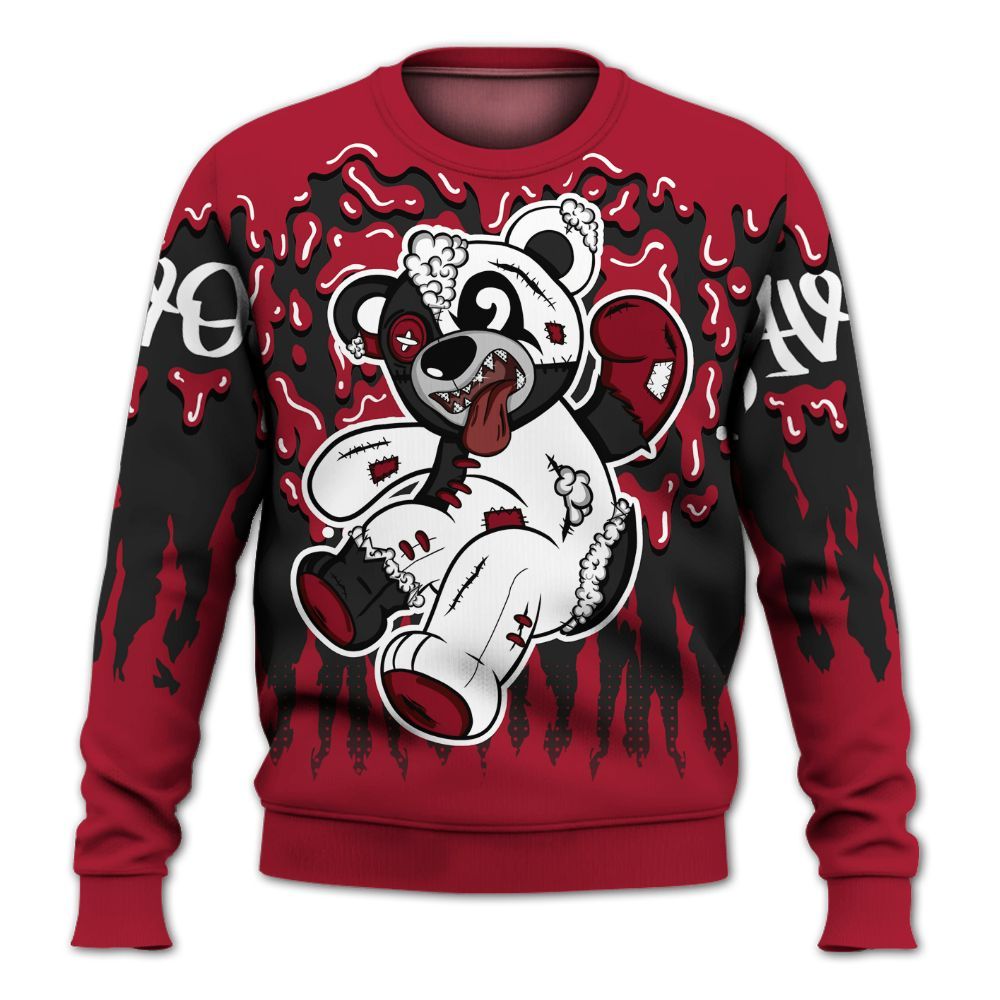 Sweatshirt To Match High OG Black Toe Reimagined 1s - Havok Bear Dripping All Over Print