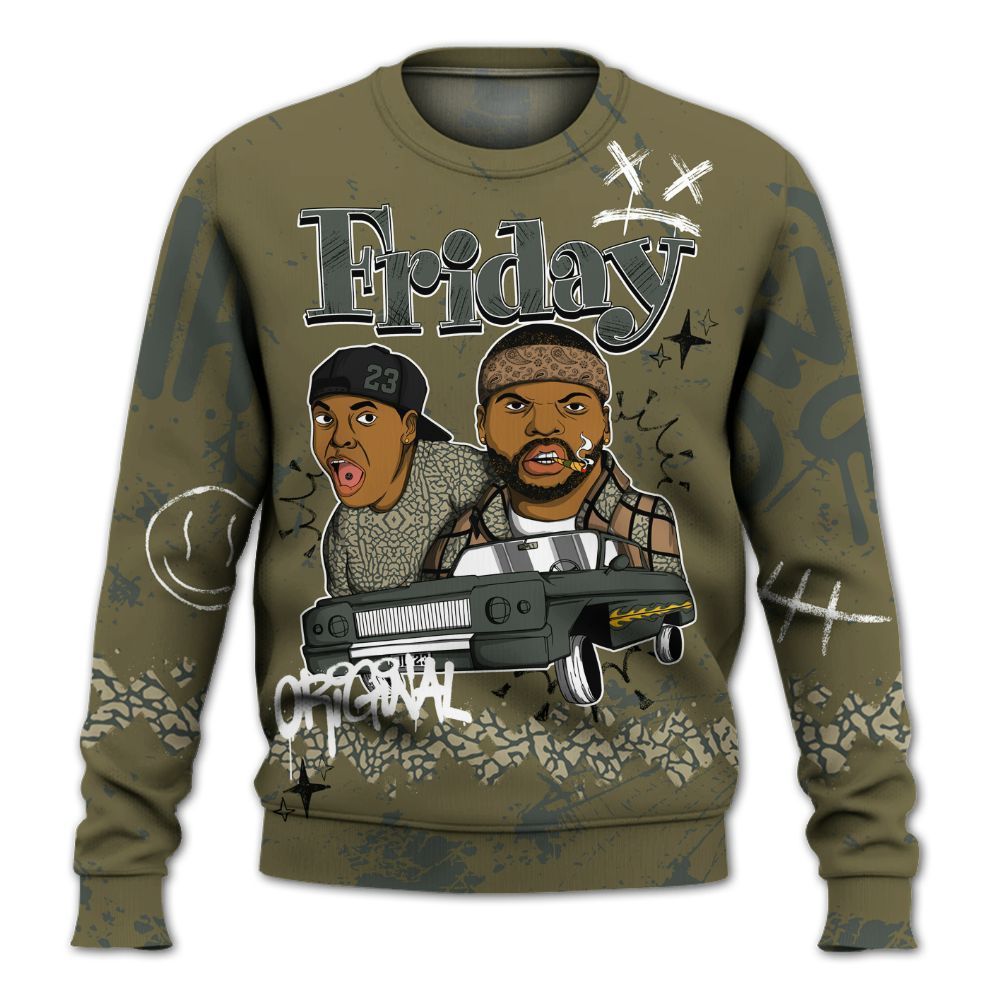 Sweatshirt To Match Retro Family Affair 3s - Friday Sneaker Crayon All Over Print