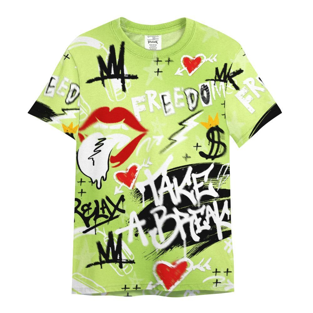 Shirt To Match Air Max SNDR Volt - Take Break Freedom Graffiti Streetwear All Over Print