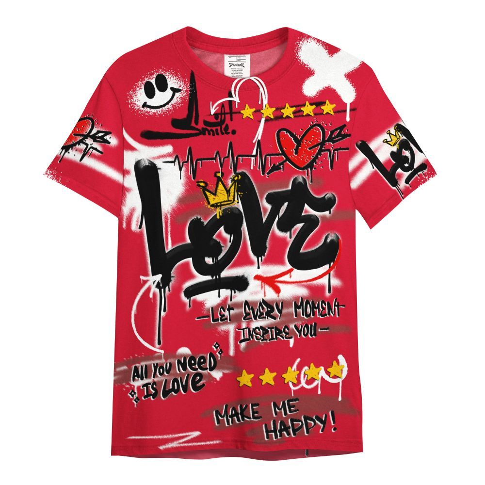 Shirt To Match Air Max Sunder Gore Tex Fire Red - Happy Love Beats Graffiti Streetwear All Over Print