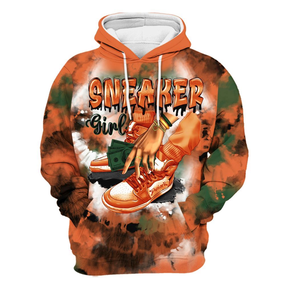 Hoodie To Match Low Miami 5s - SNEAKER Girl Money Drip Tie Dye All Over Print