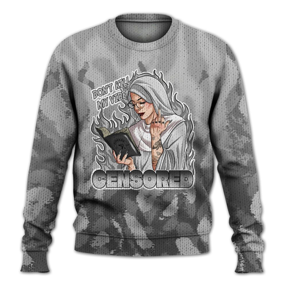 Knitted Sweater To Match Black Wolf Grey 12s - Censoredz Burn