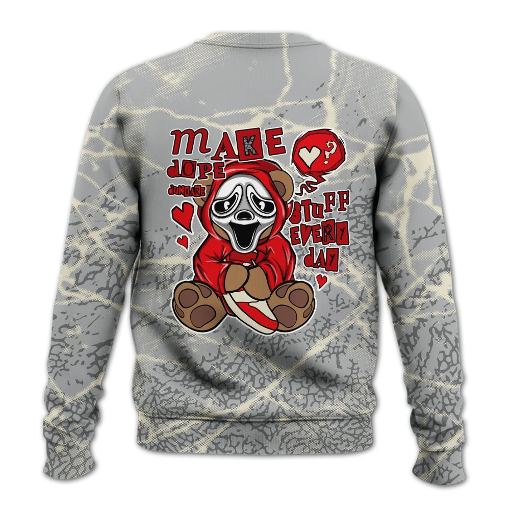 Sweatshirt To Match Cement Grey 3s - Make Dopes Bear Profound All Over Print