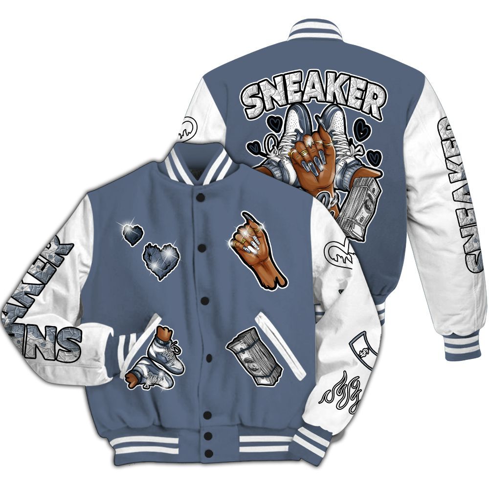 Varsity Jacket To Match Low Diffused Blue 11s - Sneakerz Girlz All Over Print