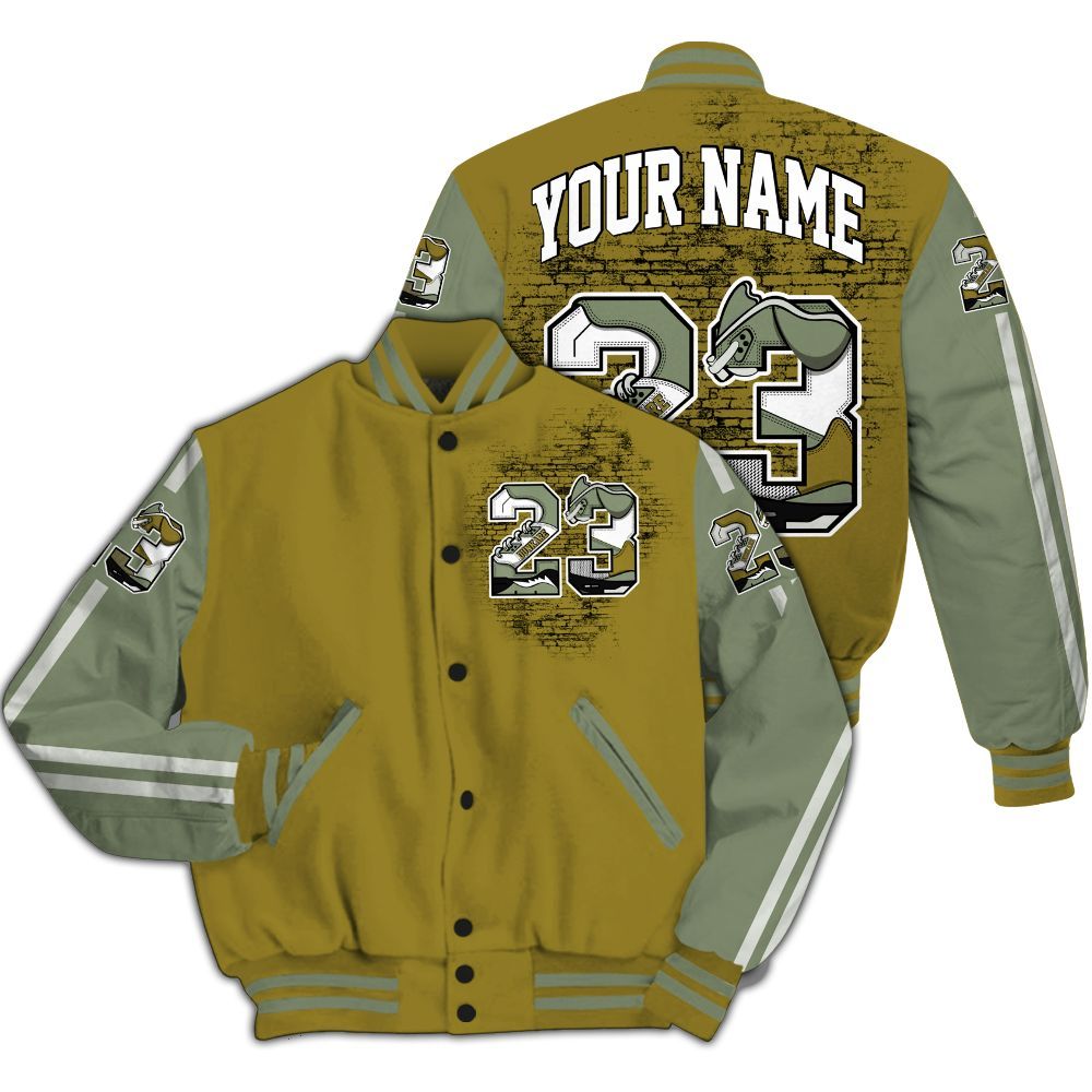 Varsity Jacket To Match Air Flightposite Metallic Gold - Custom Name Number 23 5s All Over Print