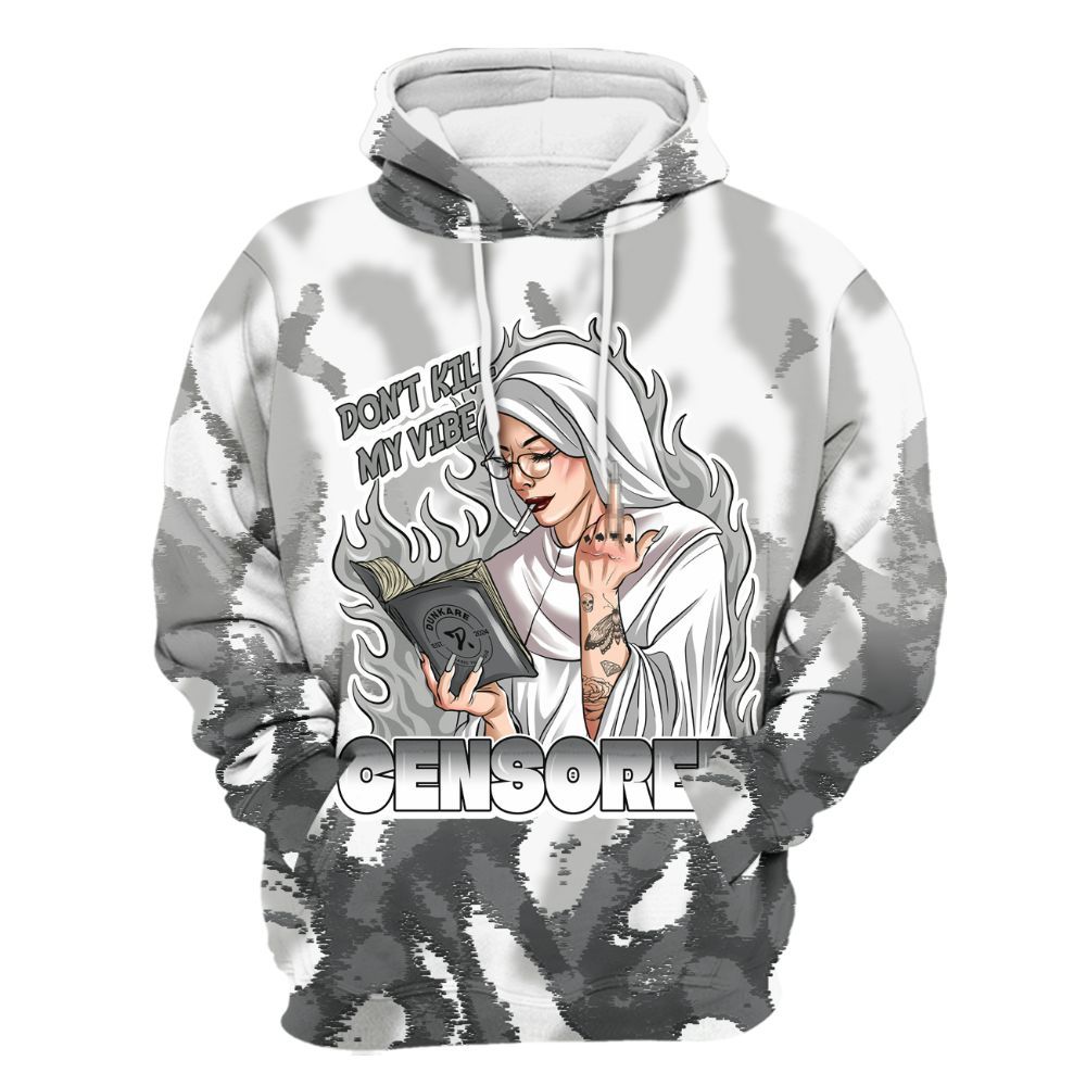 Hoodie To Match Retro Wet Cement 4s - Censoredz Burn All Over Print