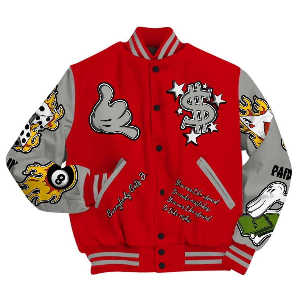Varsity Jacket To Match Air Griffey Max Gray Reds 1s - Everybody Paid In Full Graphic All Over Print