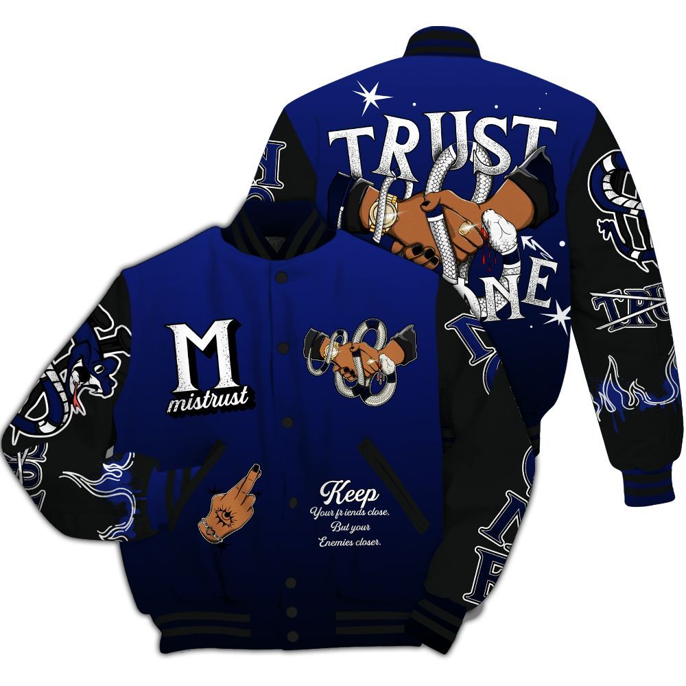 Varsity Jacket To Match Air Max Plus Black Racer Blue - Trust No One Snake-Bite Street Style All Over Print