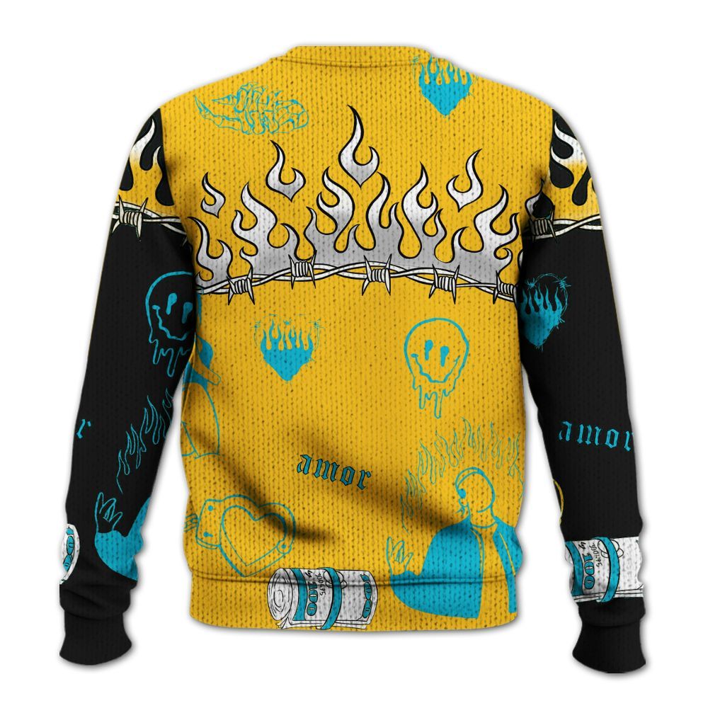 Knitted Sweater To Match Retro Aqua 5s - Snake Trust No One