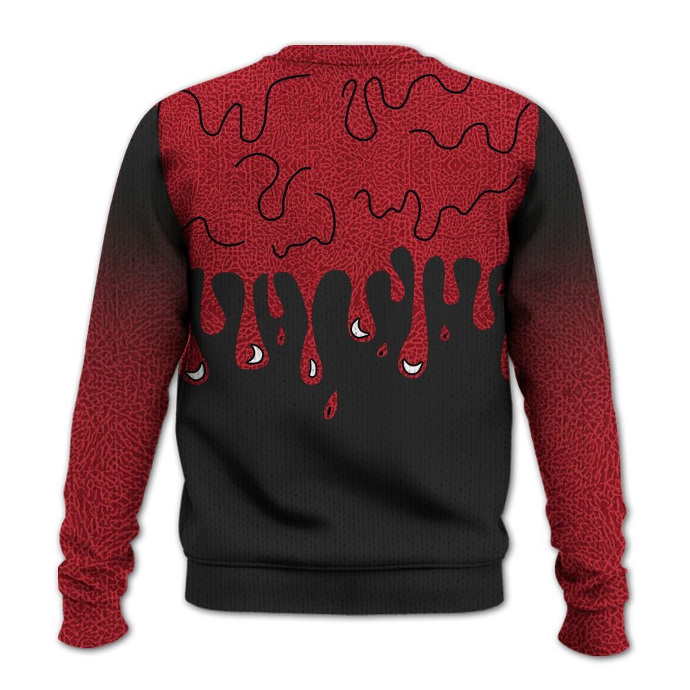 Knitted Sweater To Match High OG Varsity Red 1s - Snake Trust No One Drip