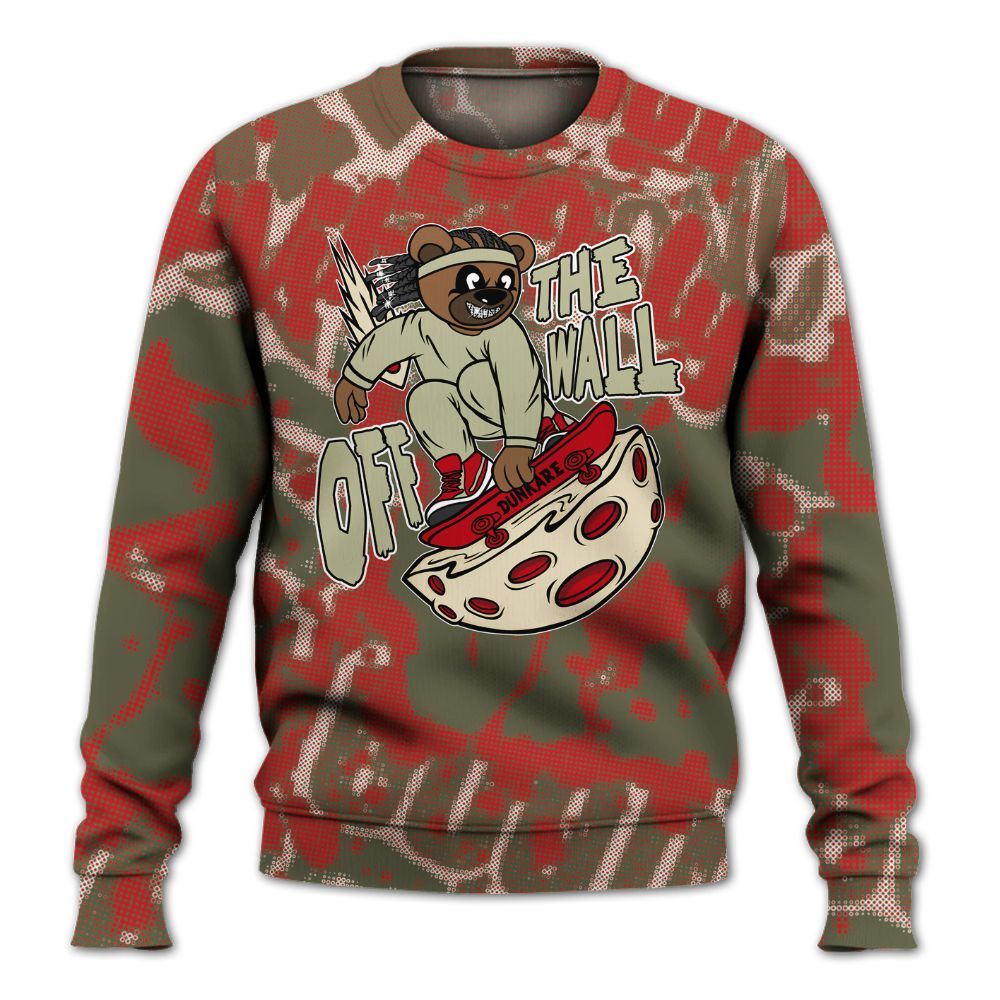 Sweatshirt To Match Low OG Medium Olive 1s - Quirky Bear Street All Over Print