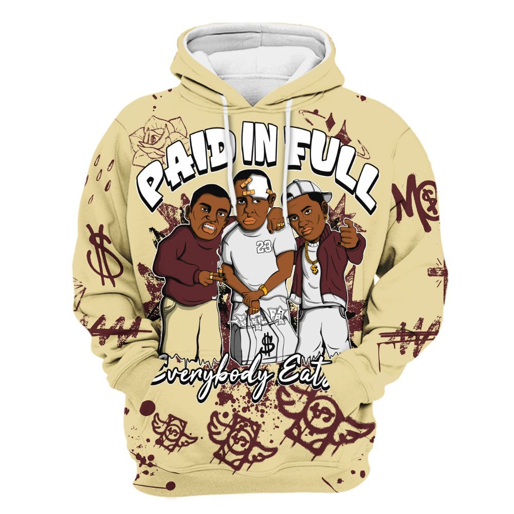 Hoodie To Match Women Phantom 12s - Everybody Paid In Full Crayon All Over Print