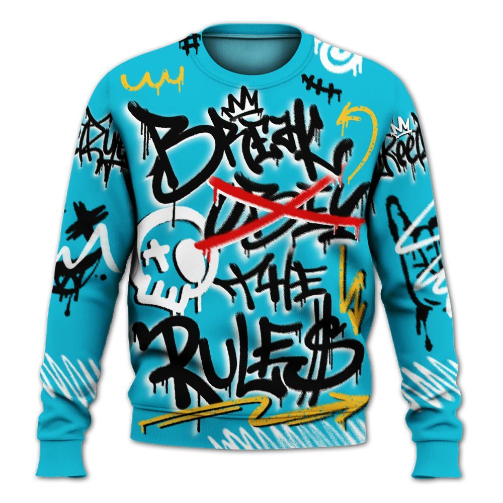 Sweatshirt To Match Retro Aqua 5s - Break Rules Streetwear All Over Print