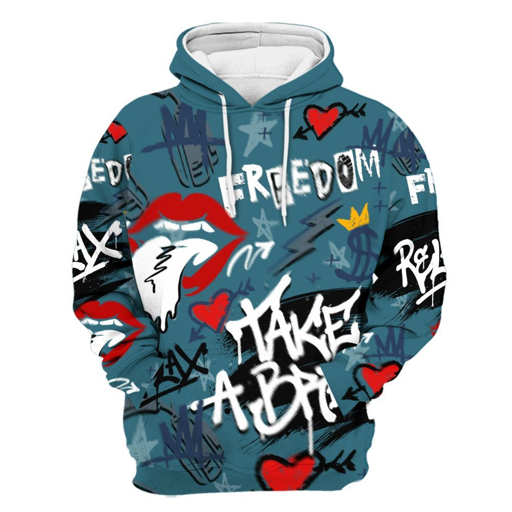 Hoodie To Match Air Foamposite Kazuya Mishima - Take Break Freedom Graffiti Streetwear All Over Print