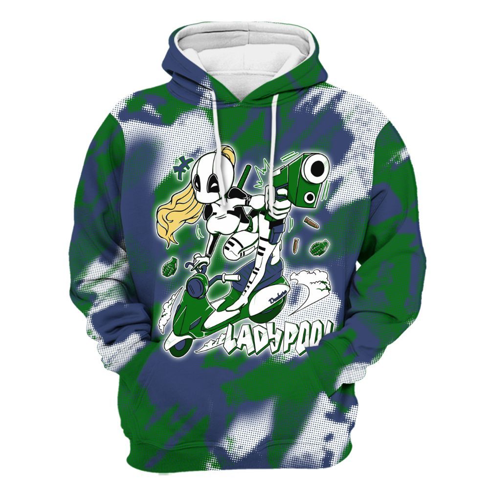 Hoodie To Match Midnight Navy 13s - Lady Pool Cartoon Abstract Halftone All Over Print