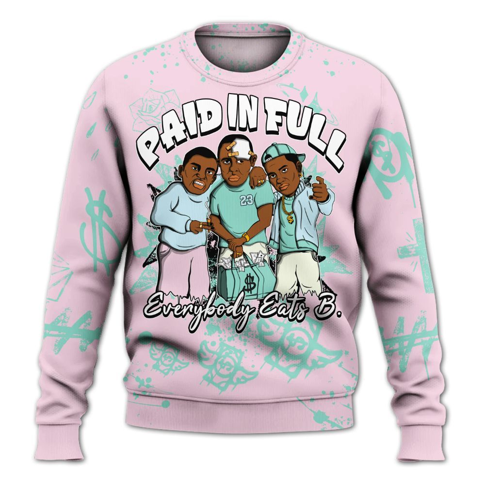 Sweatshirt To Match Retro Easter 5s - Everybody Paid In Full Crayon All Over Print