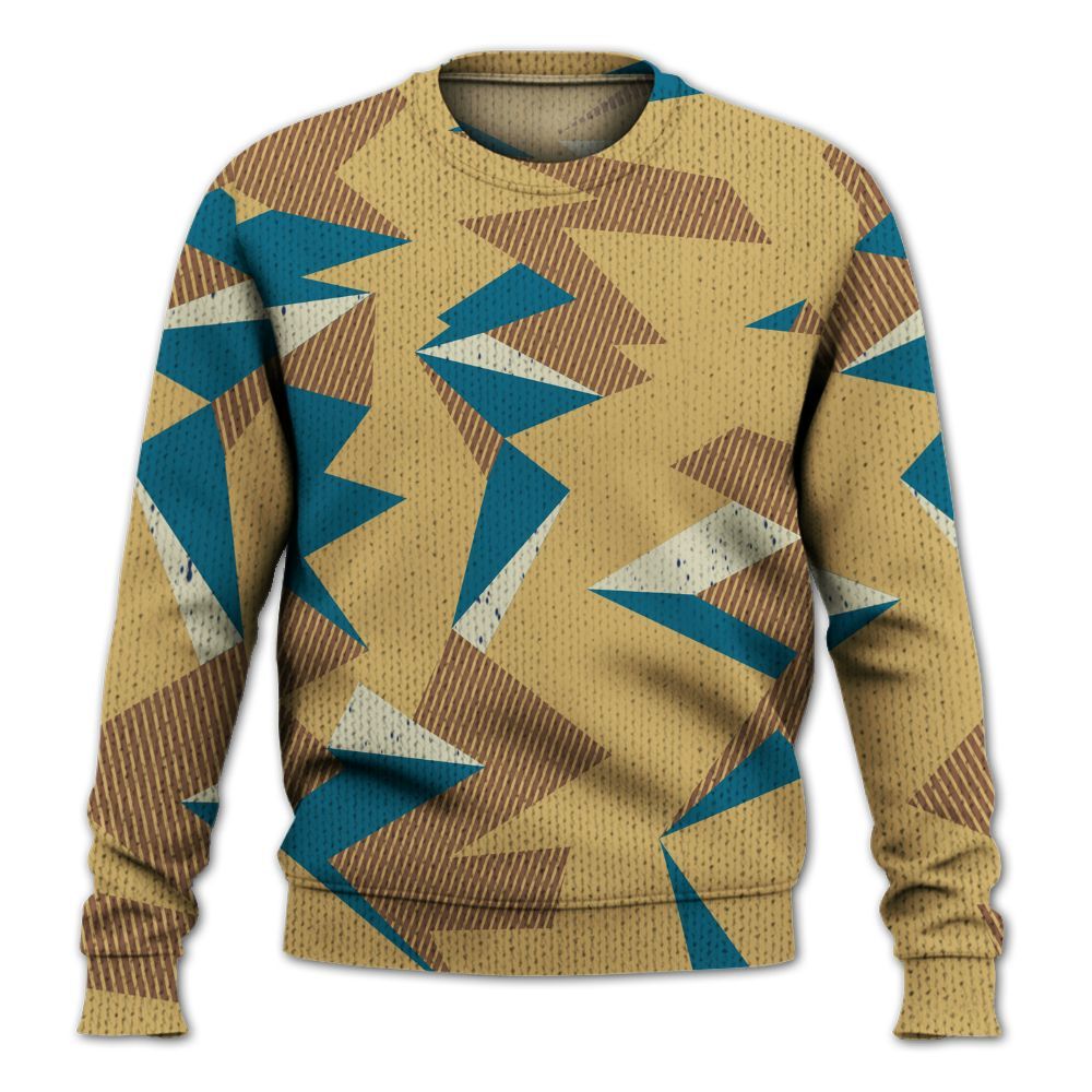 Knitted Sweater To Match Retro Cacao Wow 4s - Geometric Camouflage Pattern