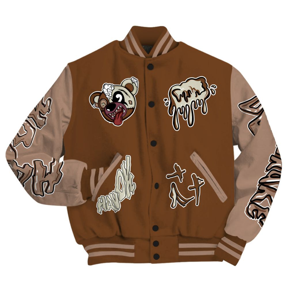 Varsity Jacket To Match Archaeo Brown 3s - Havok Bear All Over Print