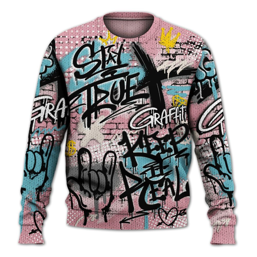 Knitted Sweater To Match Doernbecher 6s - True It Real Graffiti Streetwear