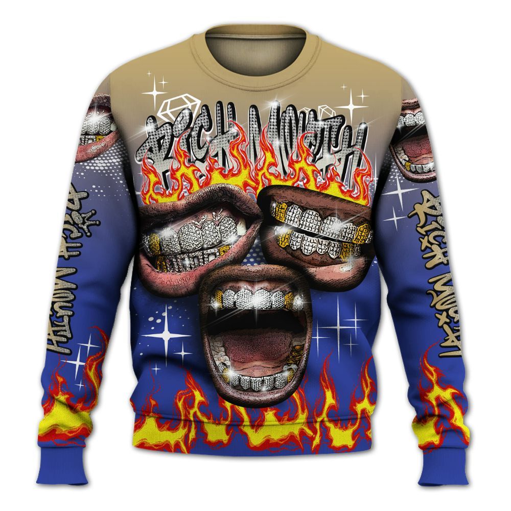 Sweatshirt To Match Air 180 Concord - Rich Mouth Fire Rap Retro 90s All Over Print