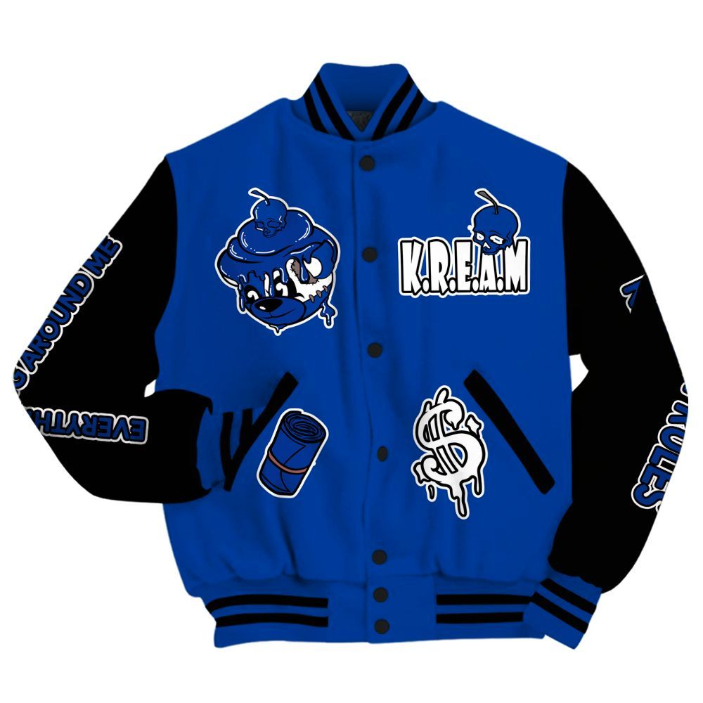Varsity Jacket To Match Hyper Royal 12s - Loot Bear All Over Print