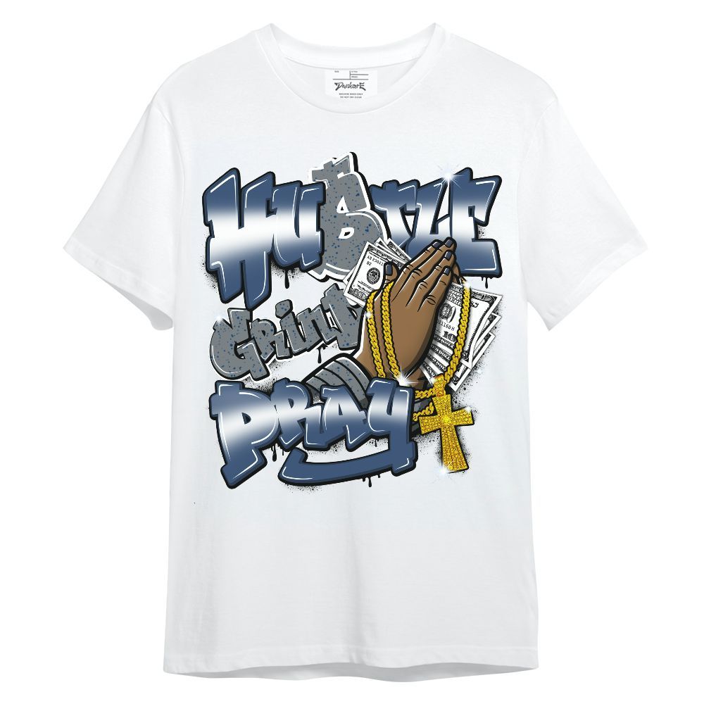 Shirt To Match Midnight Navy 4s - Hustle, Money Pray Streetwear Unisex Shirt