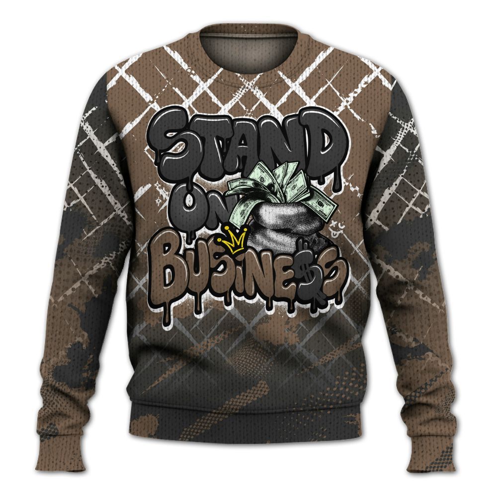 Knitted Sweater To Match Dark Mocha Jack - Halftone Stand Business Dripping