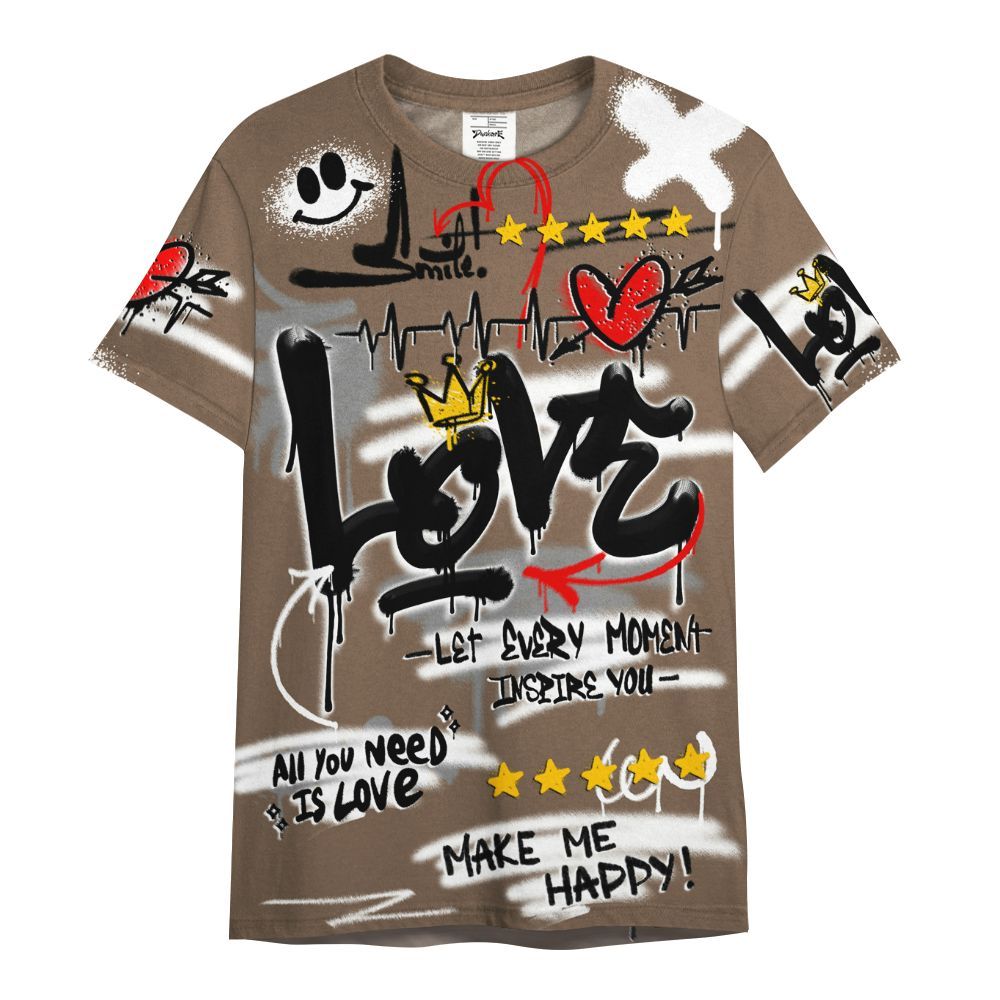Shirt To Match Dark Mocha Jack - Happy Love Beats Graffiti Streetwear All Over Print