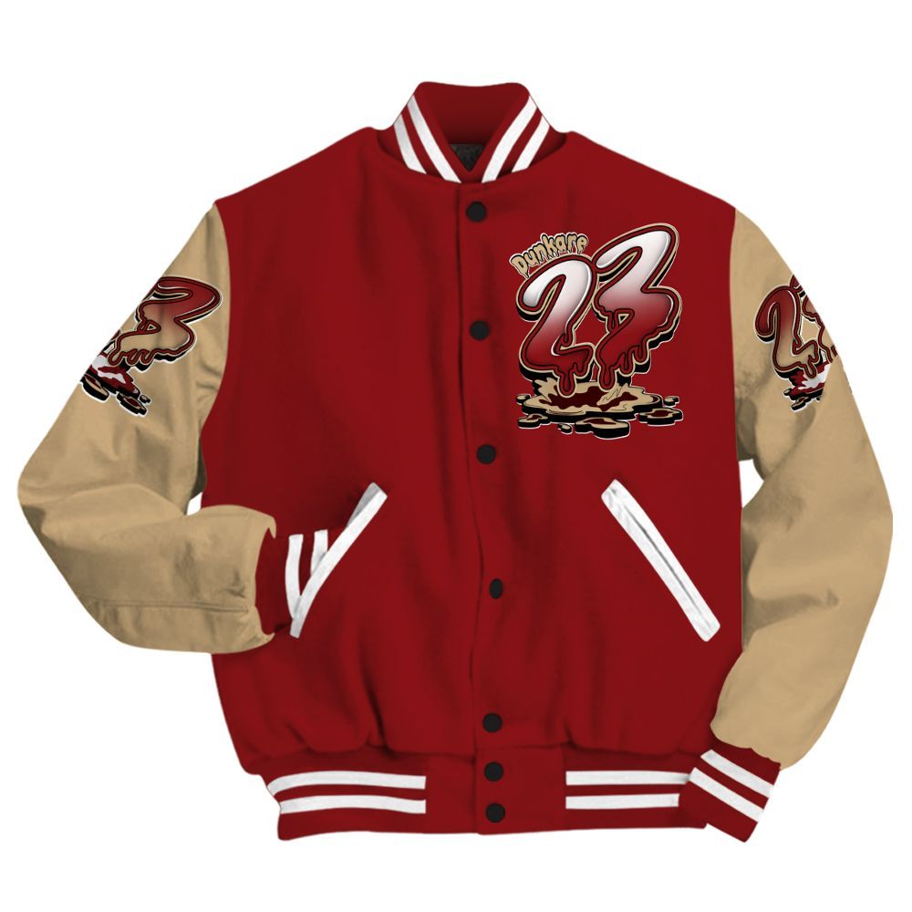 Varsity Jacket To Match Bin 23 3s - Custom Name 23 Drip All Over Print