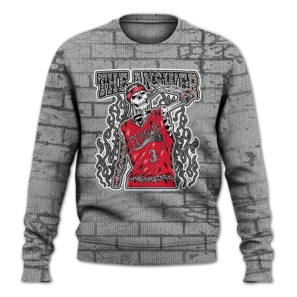 Knitted Sweater To Match Black Cement 3s - Allen Answer Skeleton Brick