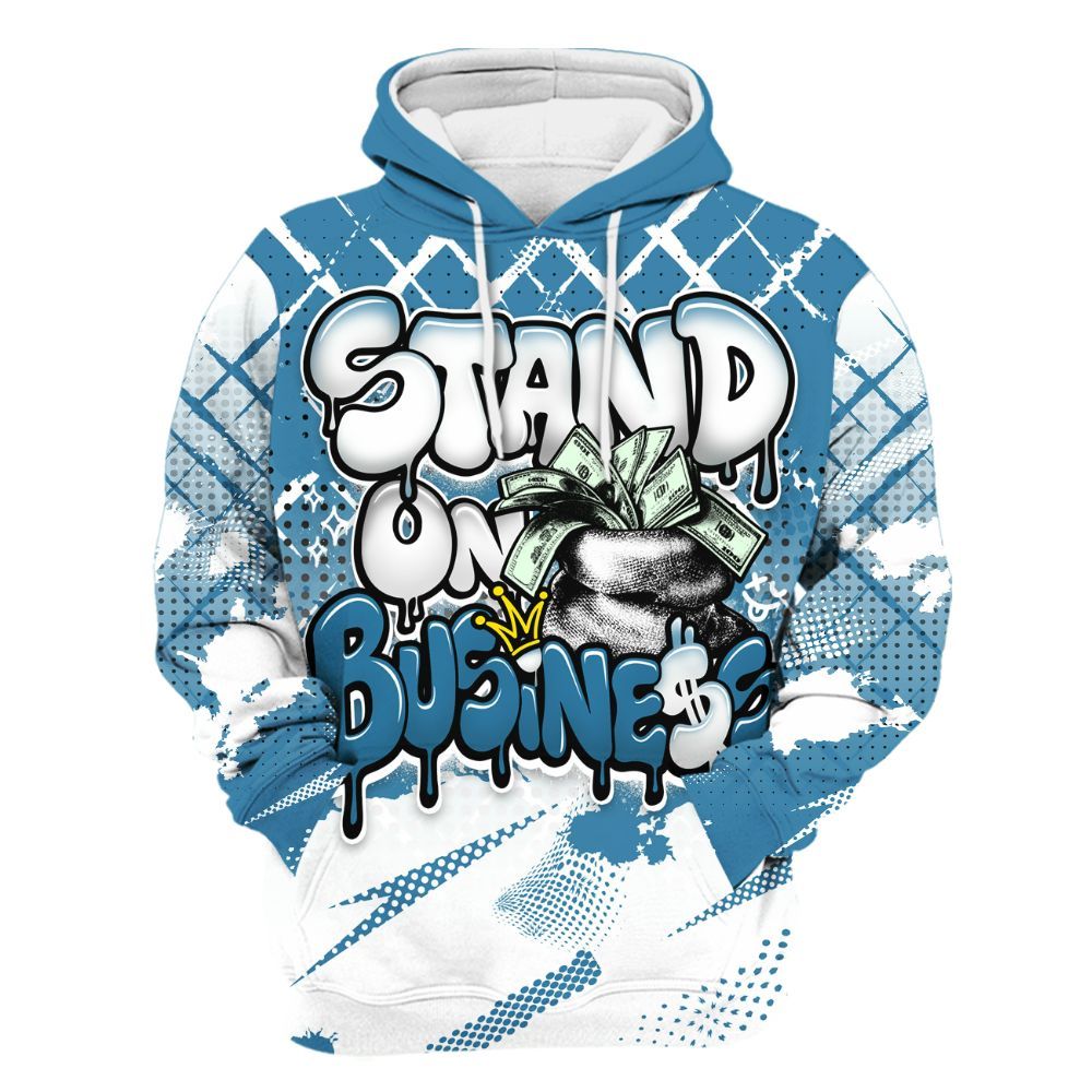 Hoodie To Match High OG UNC Reimagined 1s - Halftone Stand Business Dripping All Over Print