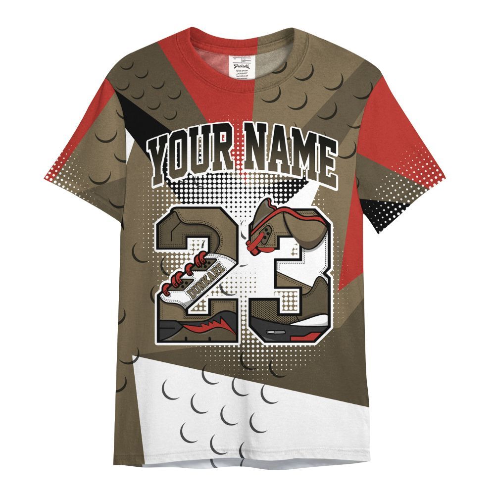 Shirt To Match Olive 9s - Poly Custom Name Number 23 5s All Over Print