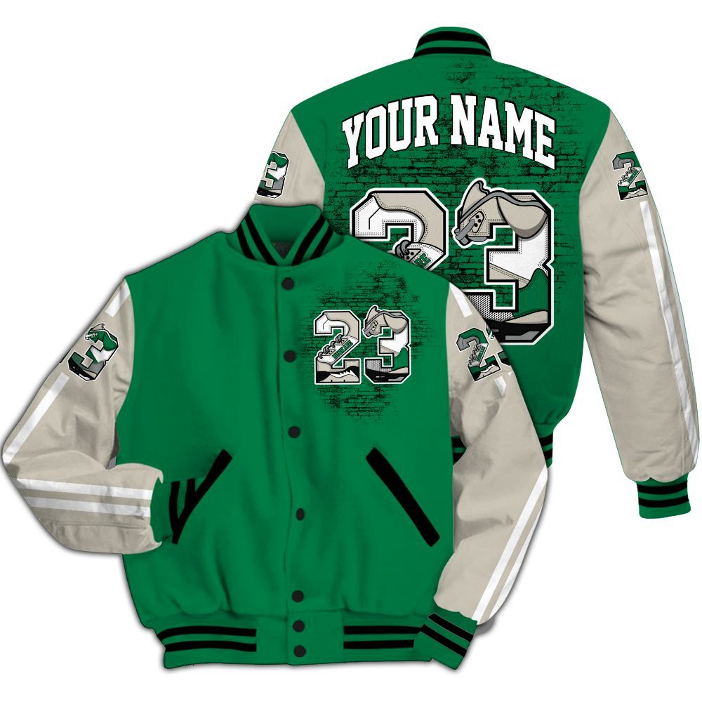 Varsity Jacket To Match Lucky Green 2s - Custom Name Number 23 5s All Over Print