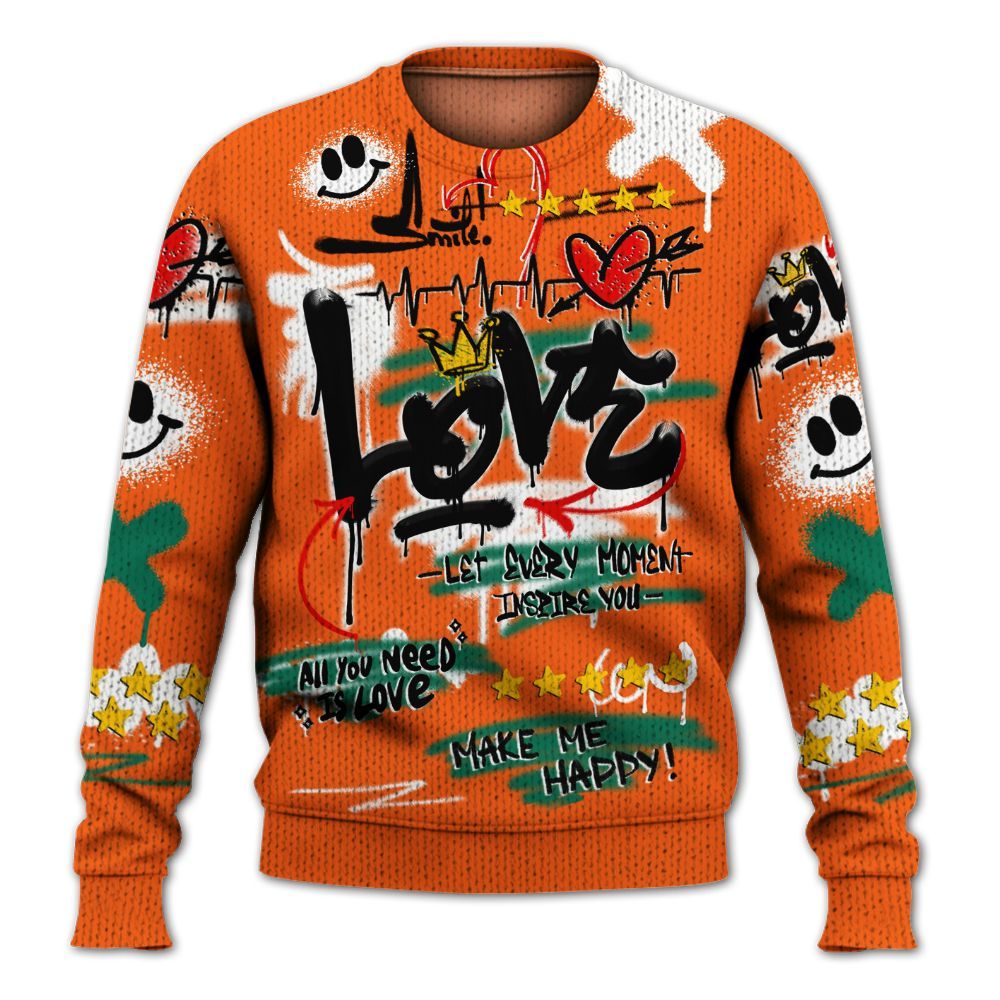 Sweater To Match SoleFly Sail Gorge Green 3s - Happy Love Beats Graffiti Streetwear Graphic