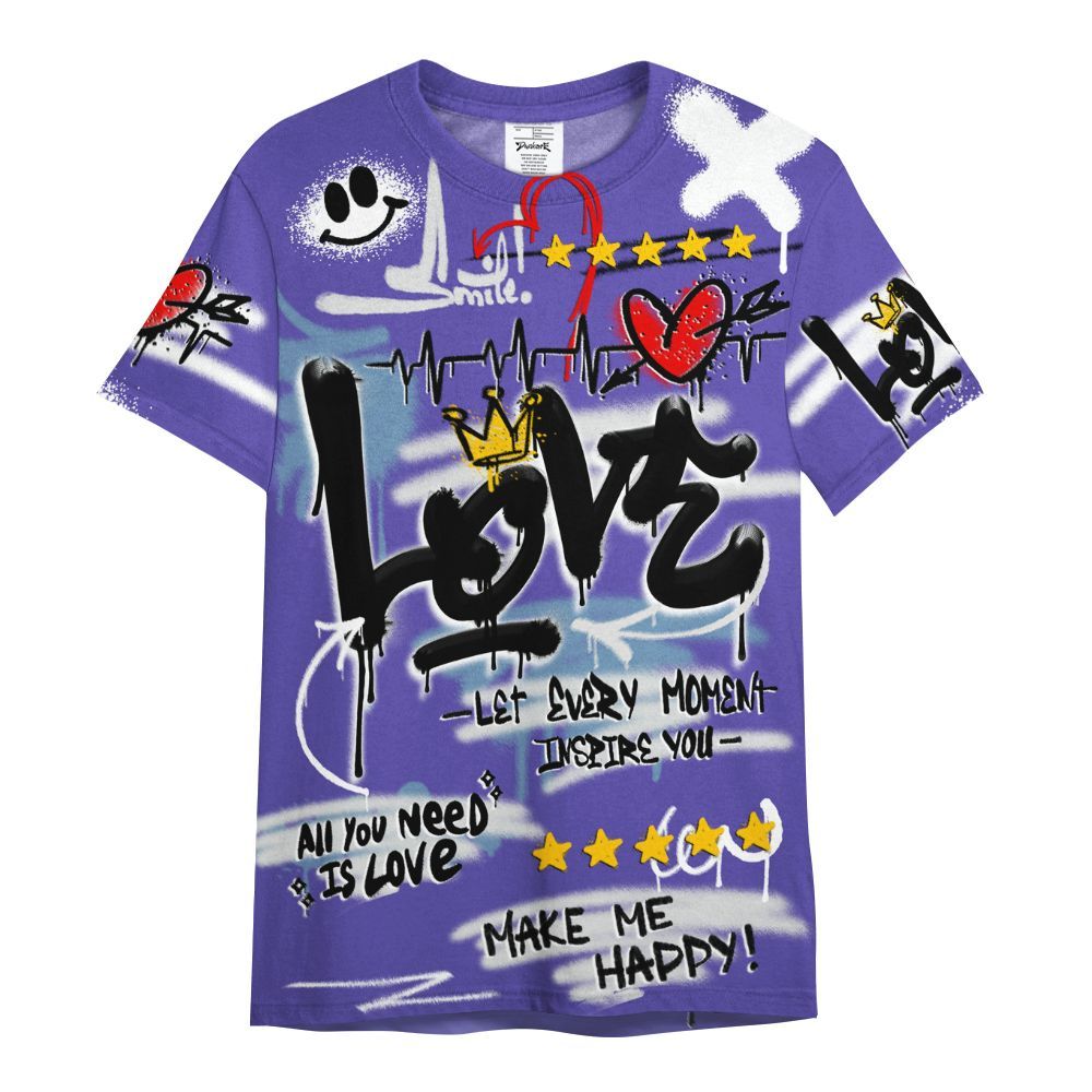 Shirt To Match Retro Concord 5s - Happy Love Beats Graffiti Streetwear All Over Print