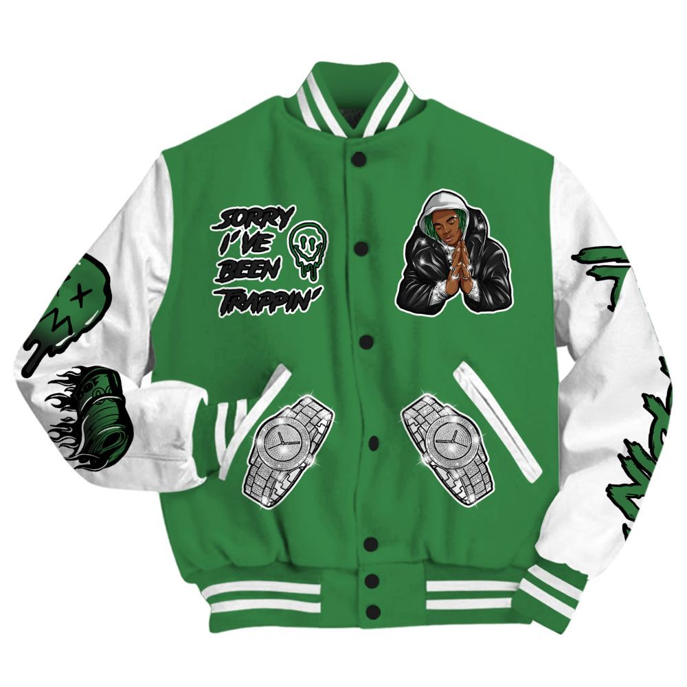 Varsity Jacket To Match Lucky Green 1s - Trappin' Unique All Over Print