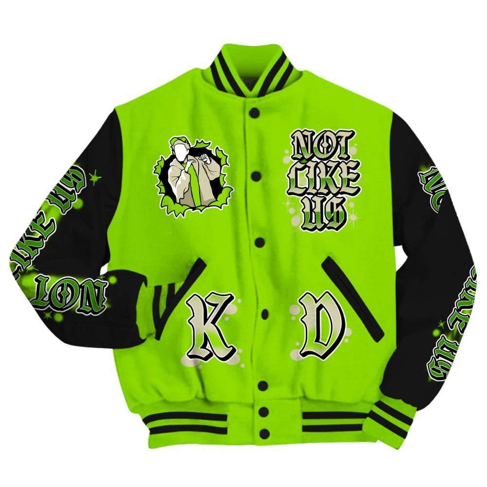 Varsity Jacket To Match Electric Green 6s - None Like Us Graphic All Over Print