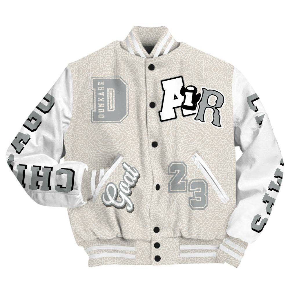 Varsity Jacket To Match Retro Pure Money 3s - AIR Number 23 GOAT All Over Print