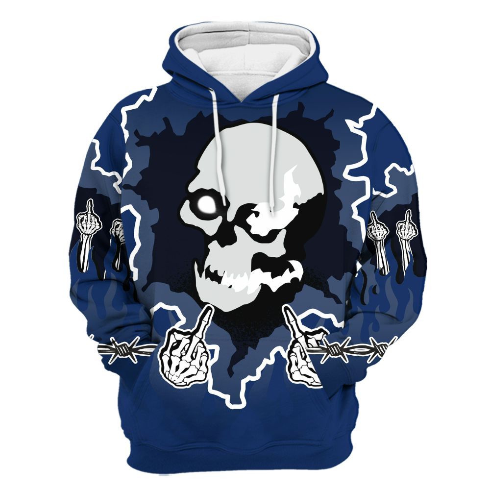 Hoodie To Match High OG Deep Royal Blue 1s - F Around Find Out Graphic Trapped All Over Print