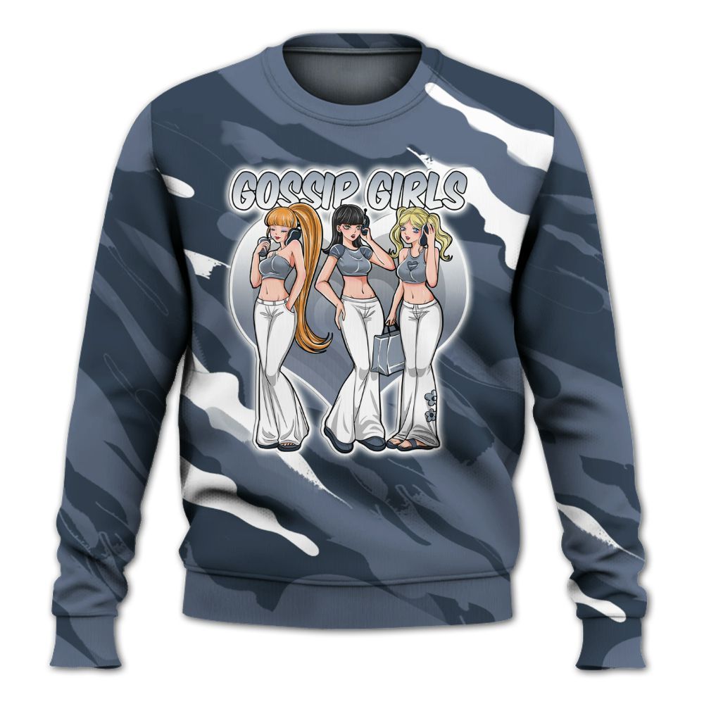Sweatshirt To Match Low Diffused Blue 11s - Gossip'Girls All Over Print