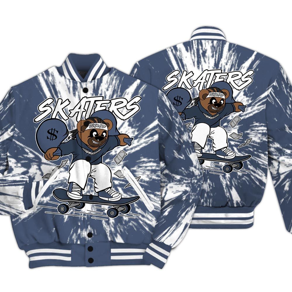 Varsity Jacket To Match Low Diffused Blue 11s - Skaters Bear Luxury Varsity Jacket Unisex