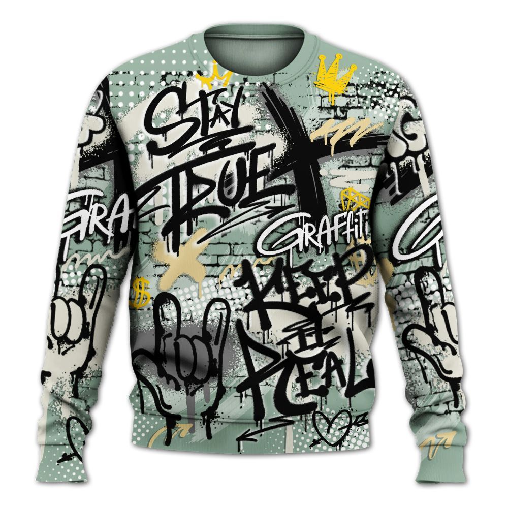 Sweatshirt To Match Joins Year Of The Snake 5s - True It Real Graffiti Streetwear All Over Print