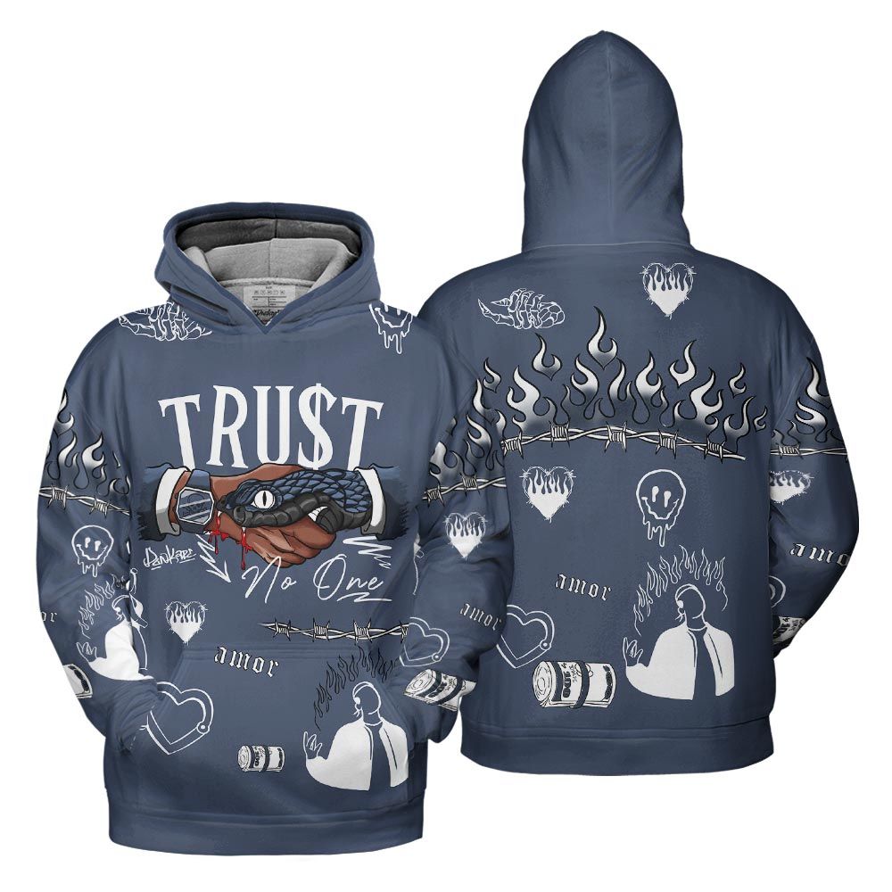 Hoodie To Match Low Diffused Blue 11s Hoodie, Snake Trust No One Hoodie Outfit 903 NCT