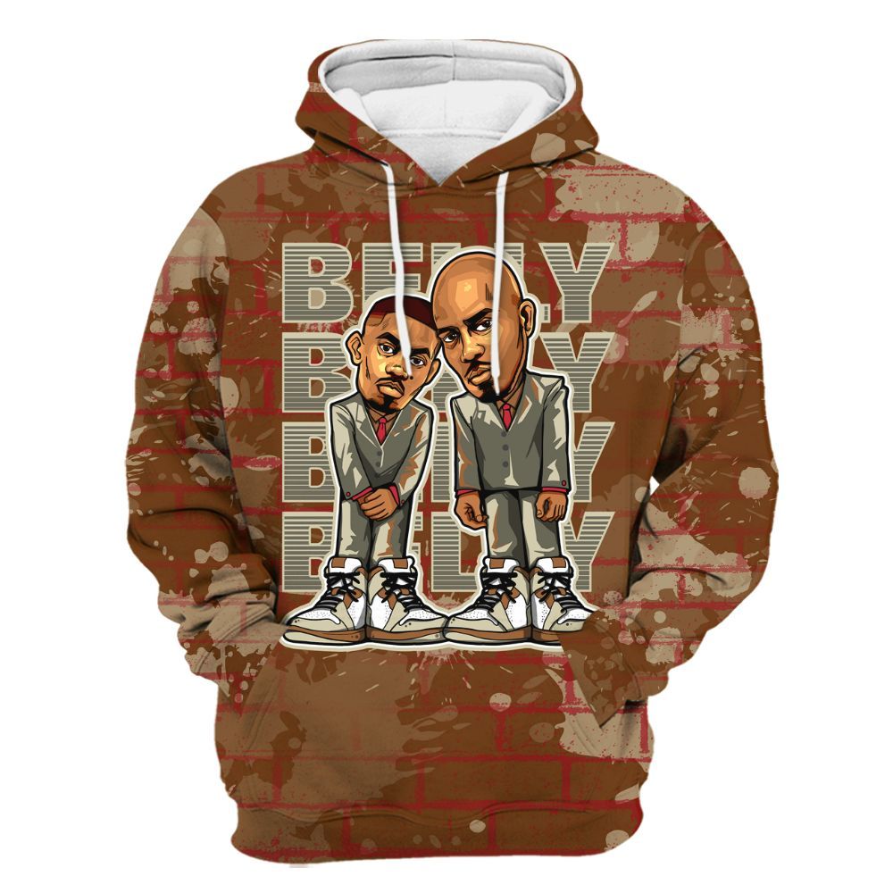 Hoodie To Match Archaeo Brown 5s - Belly Sneakers Graphic Halloween All Over Print