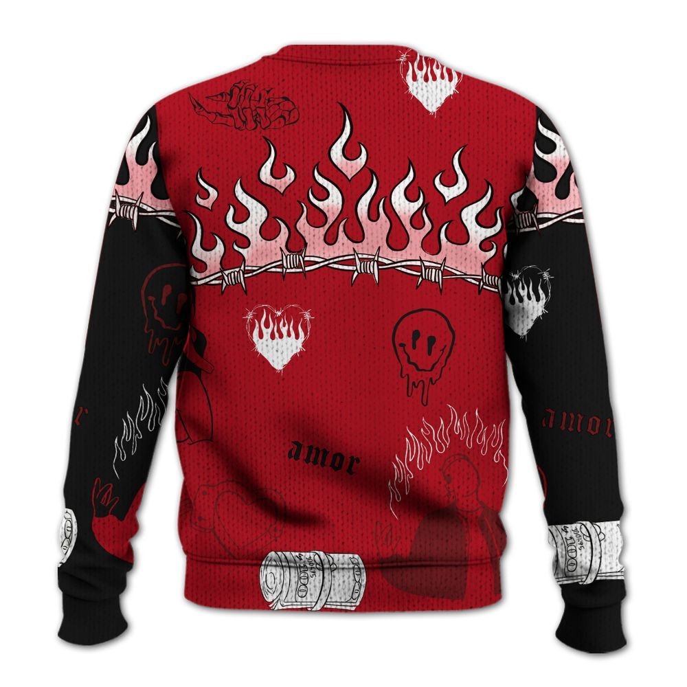 Knitted Sweater To Match Bred Velvet 11s - Snake Trust No One