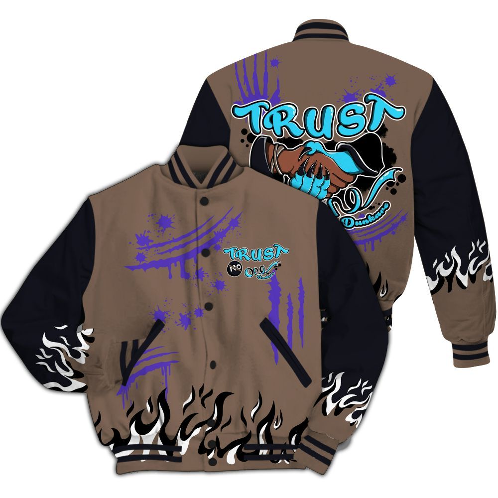 Varsity Jacket To Match Olive Concord 9s - Graphic Trust No One All Over Print