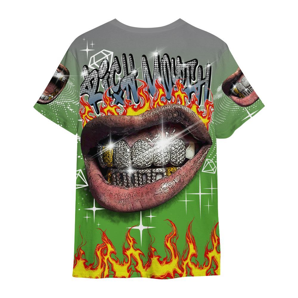 Shirt To Match Retro Green Bean 5s - Rich Mouth Fire Rap Retro 90s All Over Print