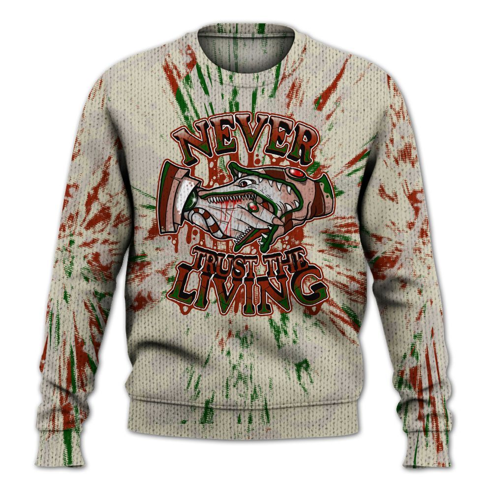 Knitted Sweater To Match El Grito 5s - Never Trusting Living Graphic Halloween