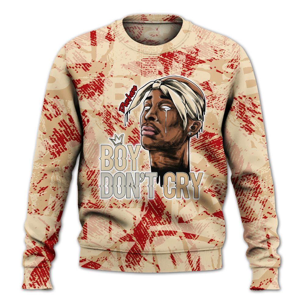 Sweatshirt To Match Dunk Low Strawberry Waffle - Boiz Ain't Cry Unique Abstract All Over Print