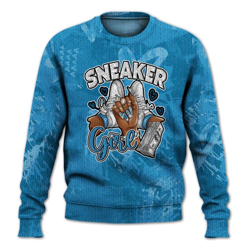 Knitted Sweater To Match Powder Blue 9s - Sneakerz Girlz Heart Grunge